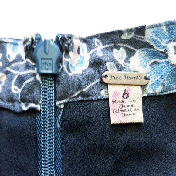 Free People High Waist Floral Flutter Shorts Sz 6 Boho Festival Sexy Black Flowy - Picture 5 of 9